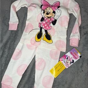 Disney Minnie Mouse Pink and White Pajama Set